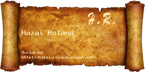 Hazai Roland névjegykártya